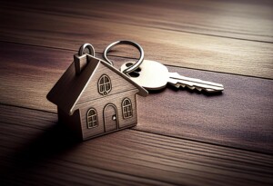 house-key-with-keychain-on-wooden-background-real-estate-concept-generative-ai-free-photo